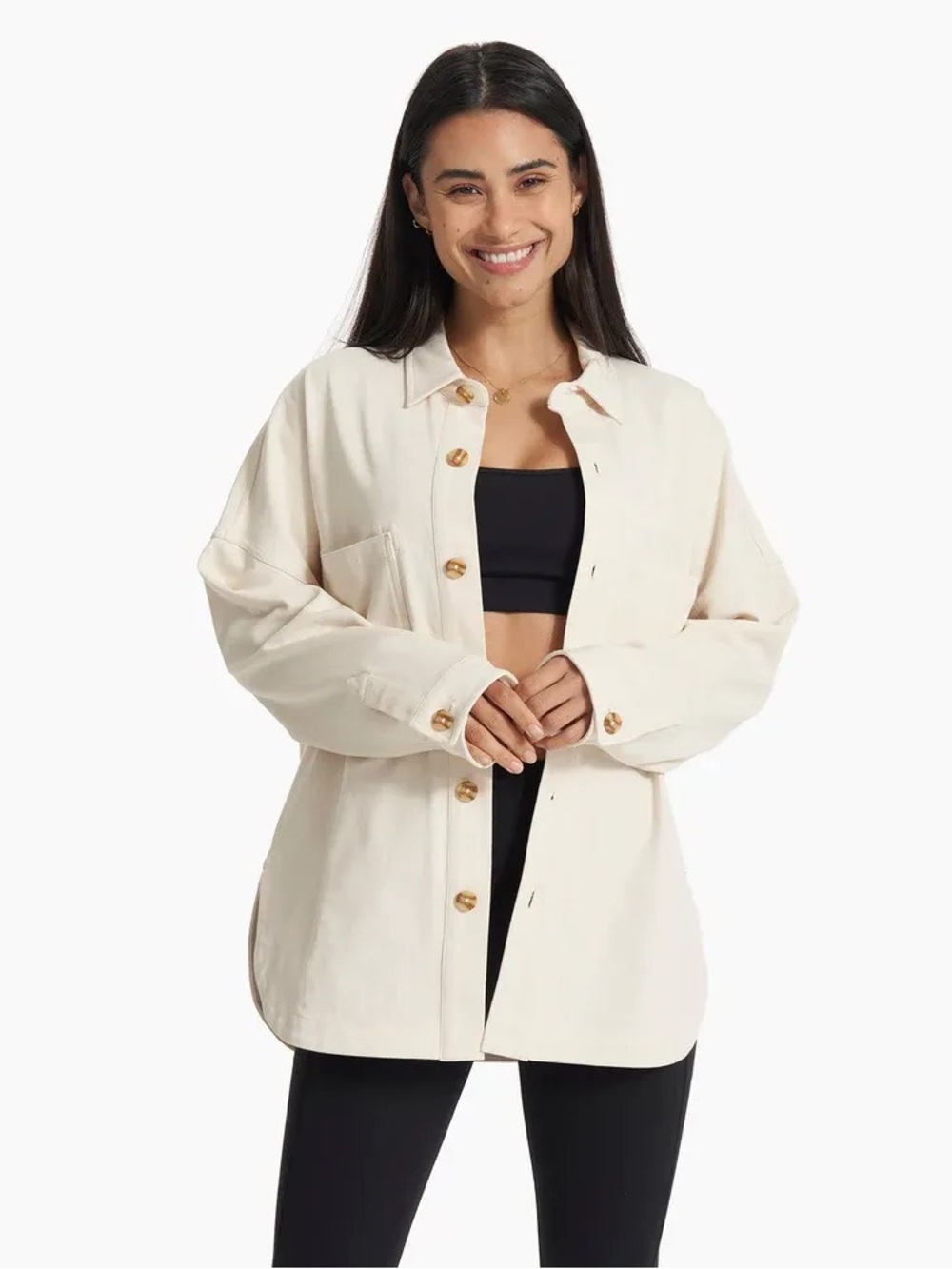 Vuori mackenzi woman shacket cream color Oversized Utility Jacket